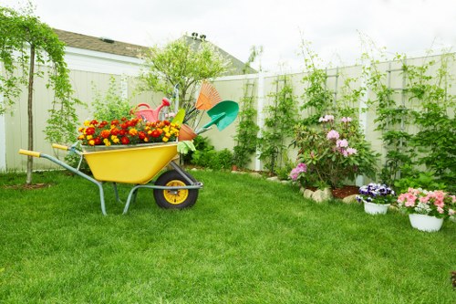 Soft landscaping work in Charlton with lawn and planting preparation